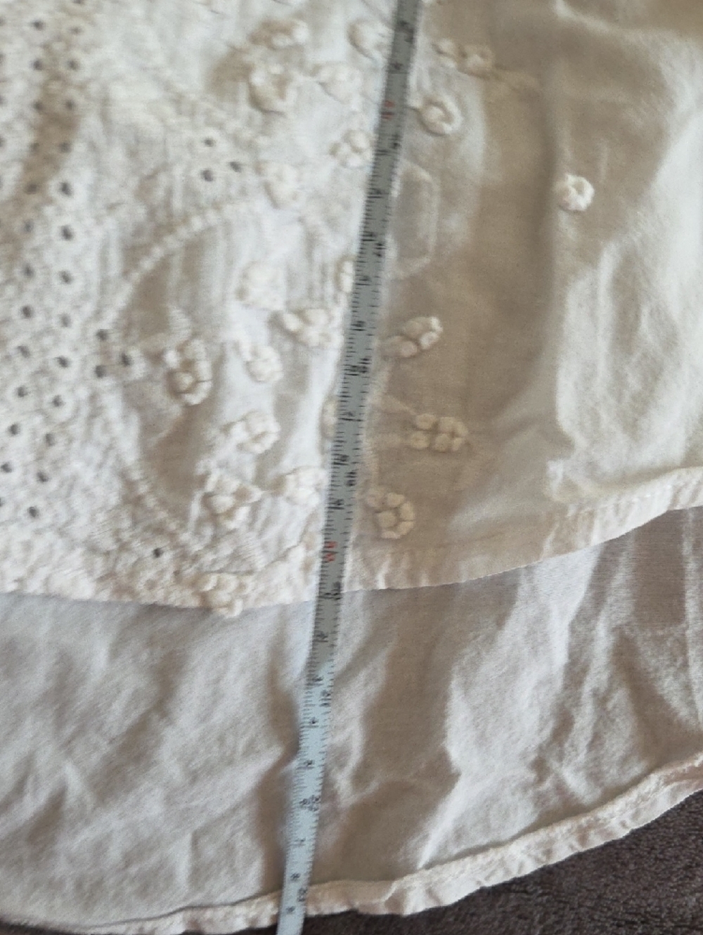 White Embroidered V-Neck Peasant Blouse - Picture 7 of 10